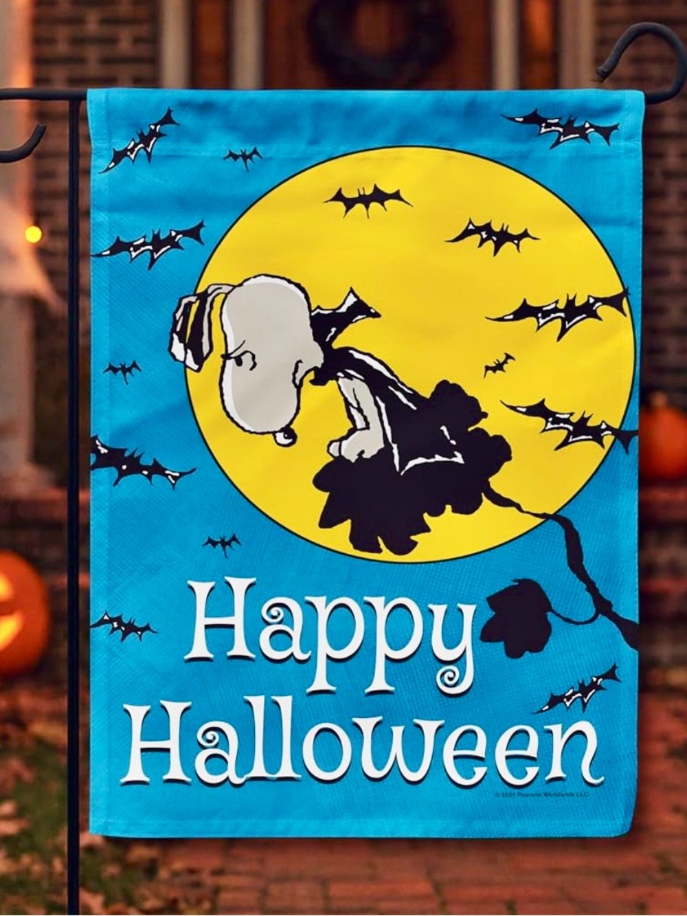 Vampire Snoopy Happy Halloween garden flag